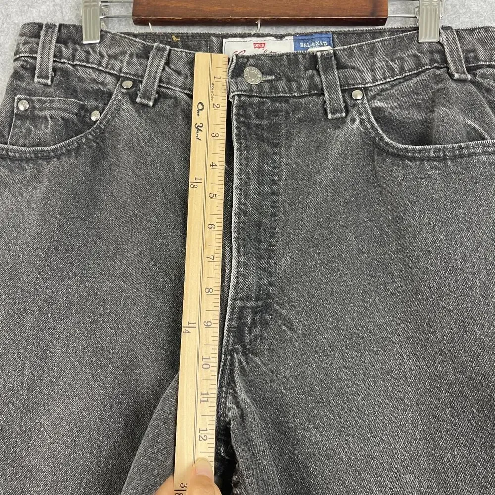 VTG Levis 540 Denim Jeans Mens 34x33 Black Relaxed Fit Brown Tab 90s USA Made